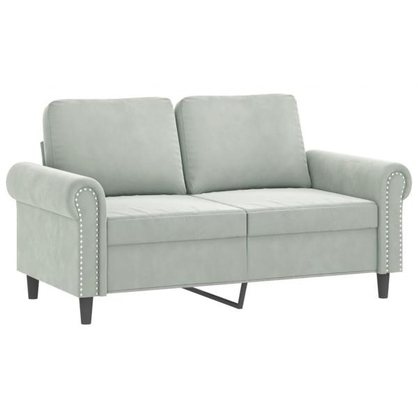 2-Sitzer-Sofa Hellgrau 120 cm Samt