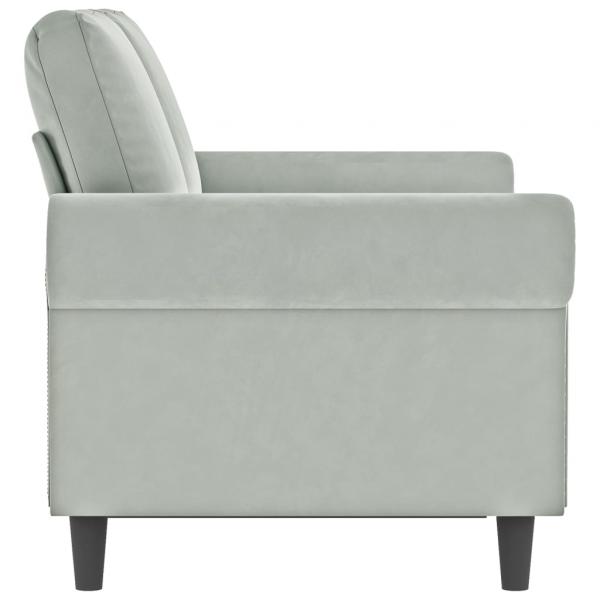 2-Sitzer-Sofa Hellgrau 120 cm Samt