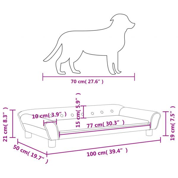 Hundebett Braun 100x50x21 cm Samt