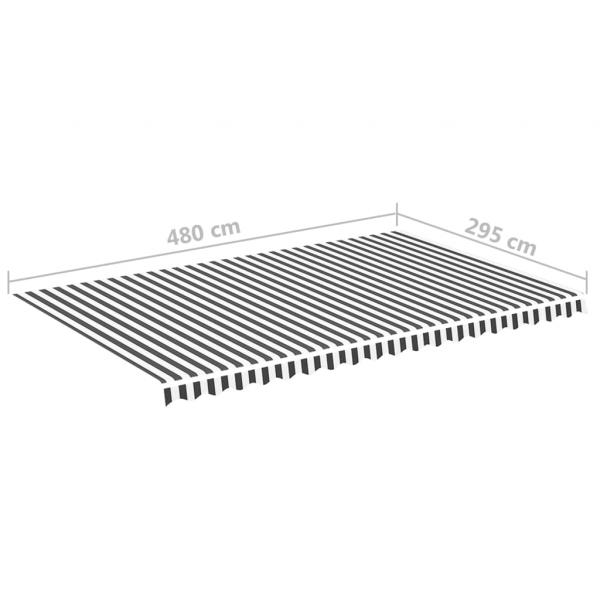 Markisenbespannung Anthrazit und Weiß 5x3 m