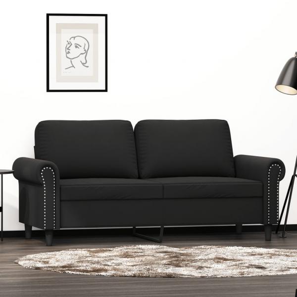 ARDEBO.de - 2-Sitzer-Sofa Schwarz 140 cm Samt