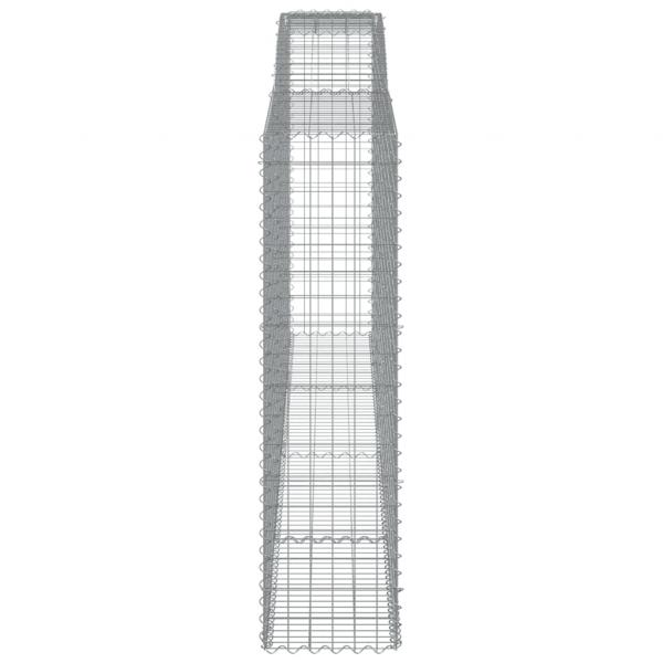 Gabionen mit Hochbogen 4 Stk. 400x50x180/200cm Verzinktes Eisen