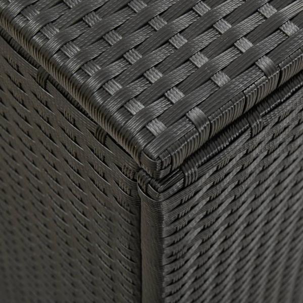 Gartenbox Poly Rattan 200x50x60 cm Schwarz