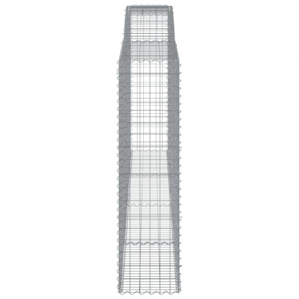 Gabionen mit Hochbogen 5 Stk. 400x50x180/200cm Verzinktes Eisen