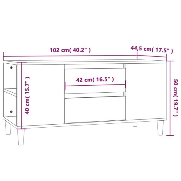 TV-Schrank Betongrau 102x44,5x50 cm Holzwerkstoff