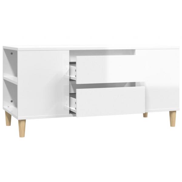 TV-Schrank Hochglanz-Weiß 102x44,5x50 cm Holzwerkstoff