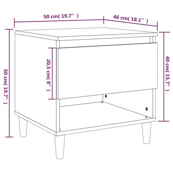 Nachttische 2 Stk. Grau Sonoma 50x46x50 cm Holzwerkstoff