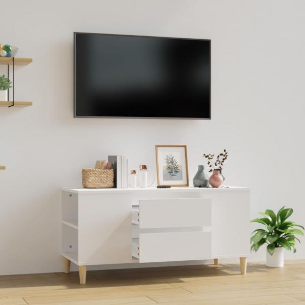 ARDEBO.de - TV-Schrank Weiß 102x44,5x50 cm Holzwerkstoff