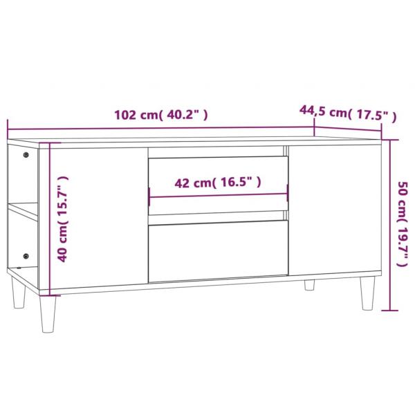 TV-Schrank Weiß 102x44,5x50 cm Holzwerkstoff