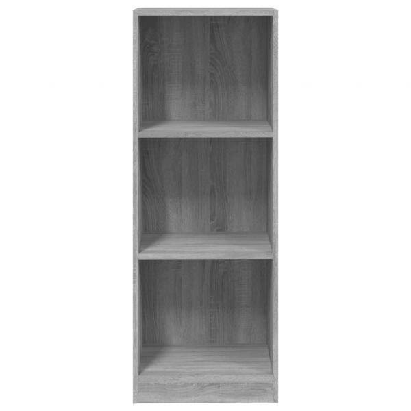 Bücherregal 3 Fächer Grau Sonoma 40x24x109 cm Holzwerkstoff