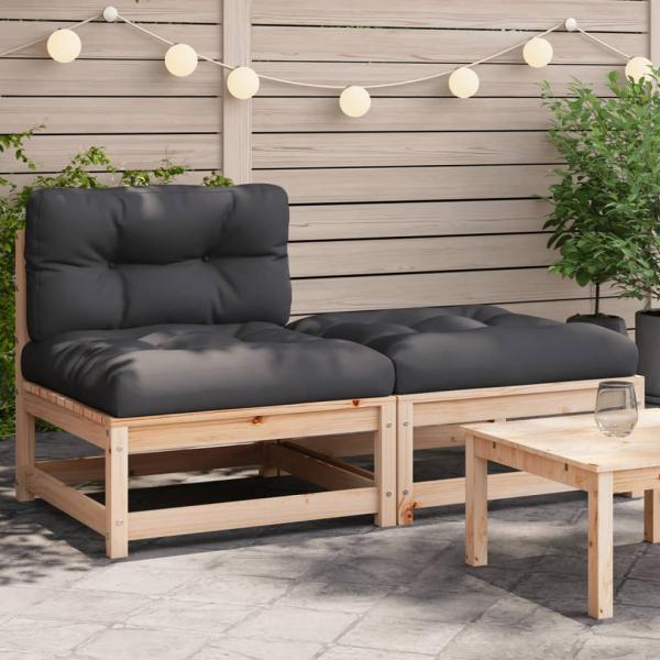 ARDEBO.de - Gartensofa ohne Armlehnen mit Kissen und Hocker