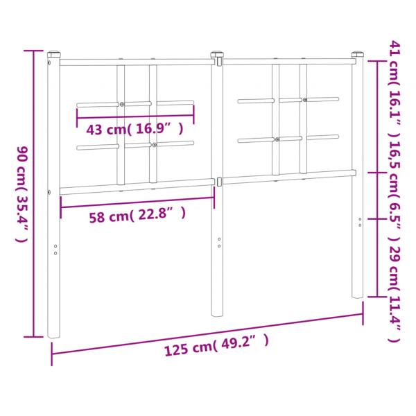 Kopfteil Metall Weiß 120 cm