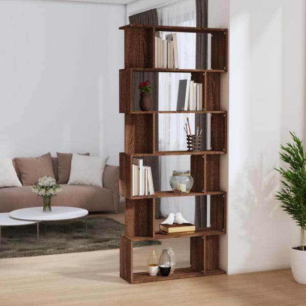 ARDEBO.de - Bücherregal/Raumteiler Braun Eiche 80x24x192 cm Holzwerkstoff