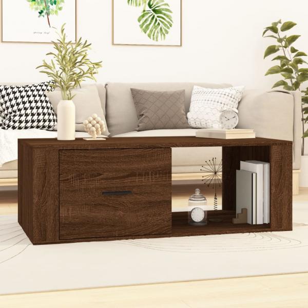 ARDEBO.de - Couchtisch Braun Eichen-Optik 100x50,5x35 cm Holzwerkstoff