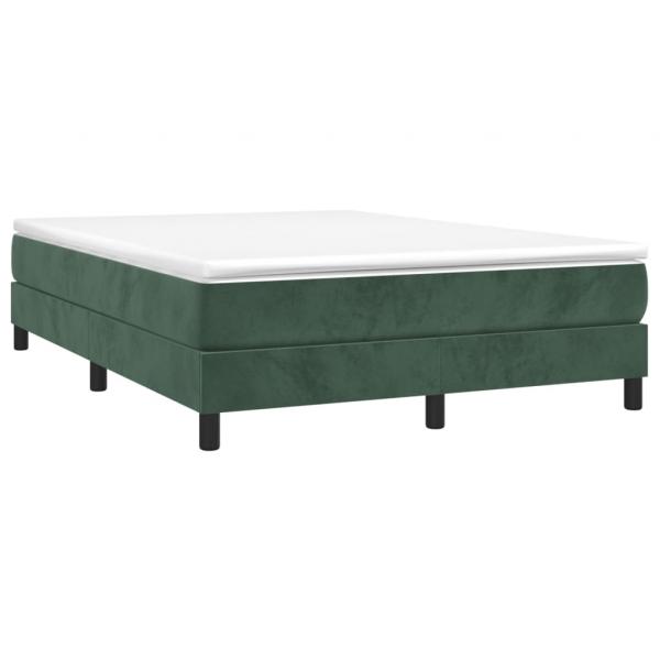 Boxspringbett mit Matratze Dunkelgrün 140x190 cm Samt