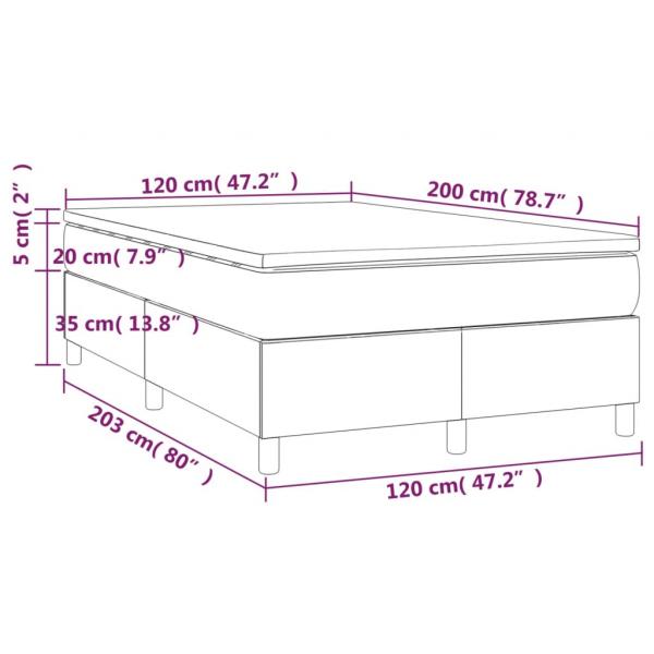 Boxspringbett mit Matratze Grau 120x200 cm Kunstleder