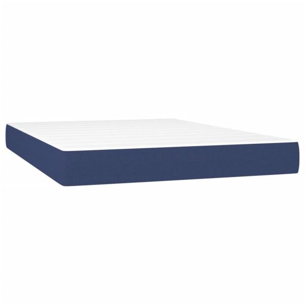 Boxspringbett mit Matratze Blau 140x190 cm Stoff