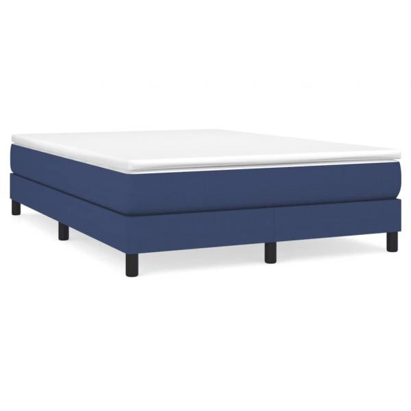 Boxspringbett mit Matratze Blau 140x190 cm Stoff