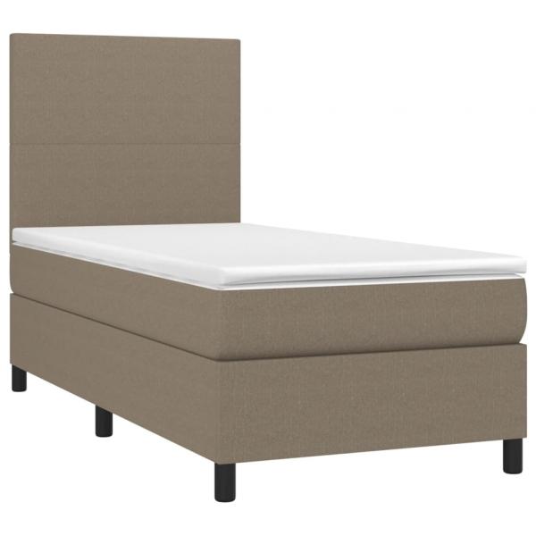 Boxspringbett mit Matratze Taupe 90x190 cm Stoff