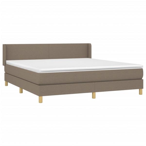 Boxspringbett mit Matratze Taupe 180x200 cm Stoff