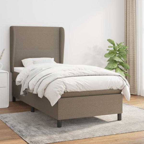 ARDEBO.de - Boxspringbett mit Matratze Taupe 90x200 cm Stoff