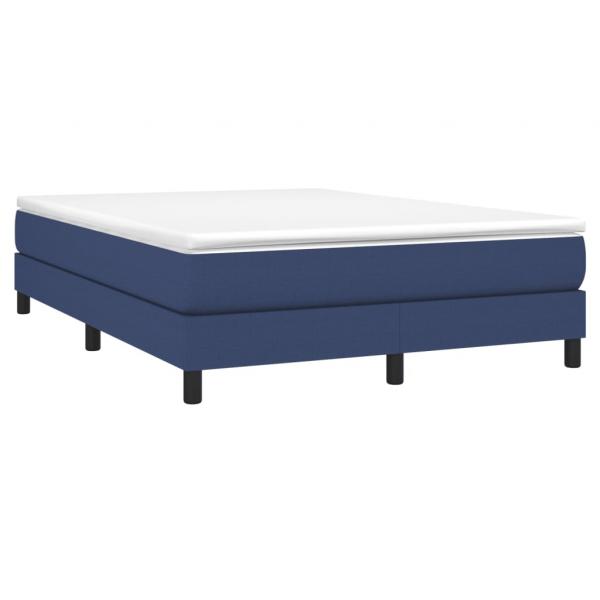 Boxspringbett mit Matratze Blau 160x200 cm Stoff