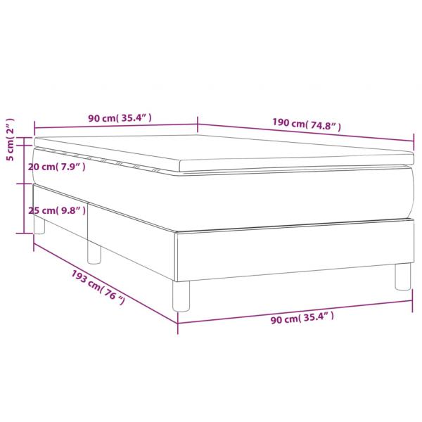 Boxspringbett mit Matratze Dunkelbraun 90x190 cm Stoff