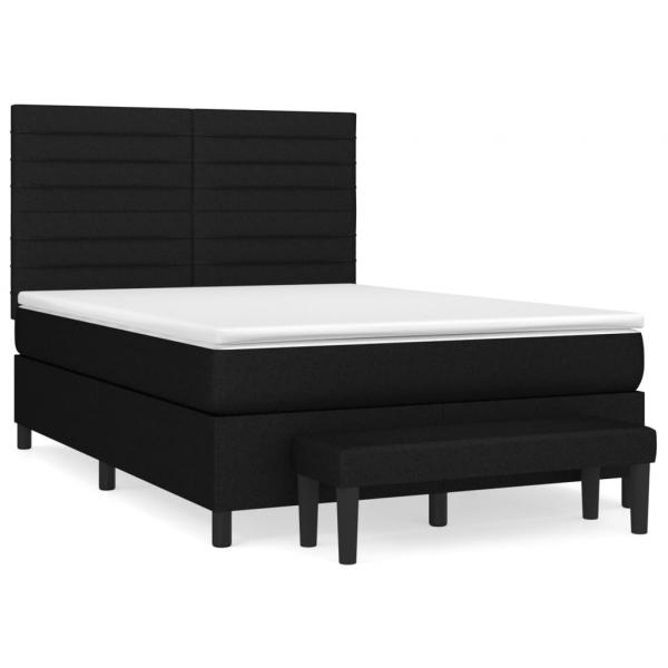 Boxspringbett mit Matratze Schwarz 140x200 cm Stoff