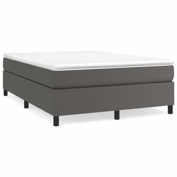 Boxspringbett mit Matratze Grau 160x200 cm Kunstleder