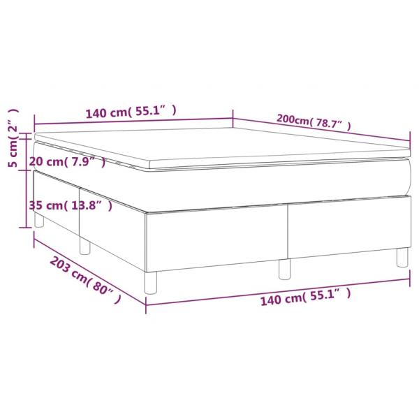 Boxspringbett mit Matratze Creme 140x200 cm Kunstleder