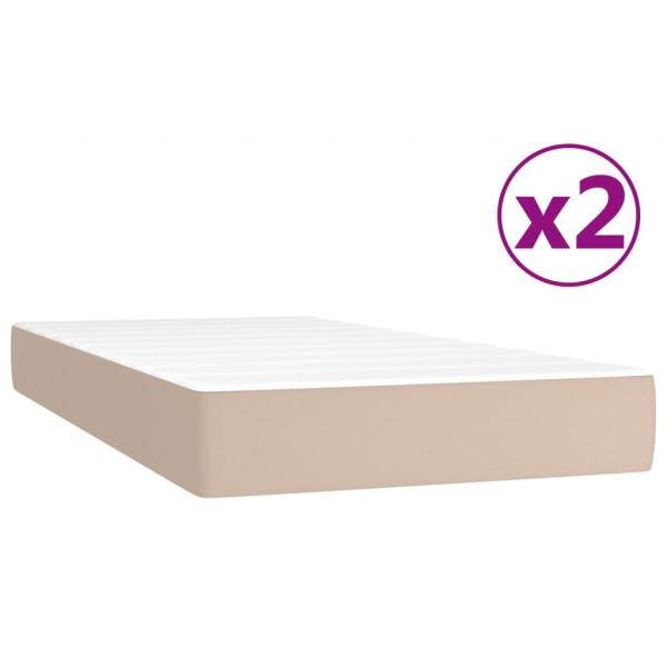 Boxspringbett Matratze Cappuccino-Braun 200x200cm Kunstleder