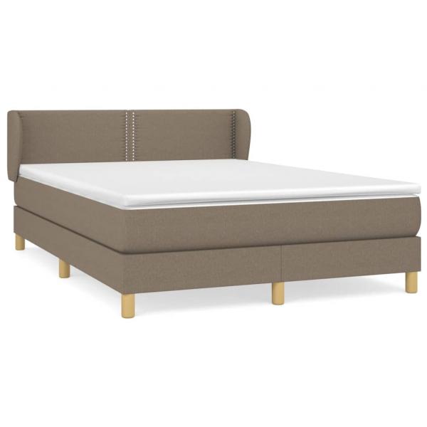 Boxspringbett mit Matratze Taupe 140x190 cm Stoff