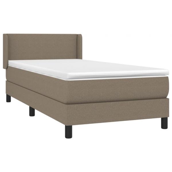 Boxspringbett mit Matratze Taupe 90x190 cm Stoff