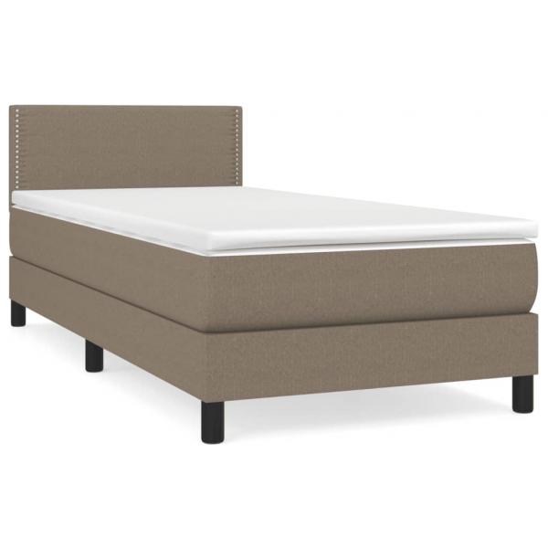 Boxspringbett mit Matratze Taupe 90x190 cm Stoff