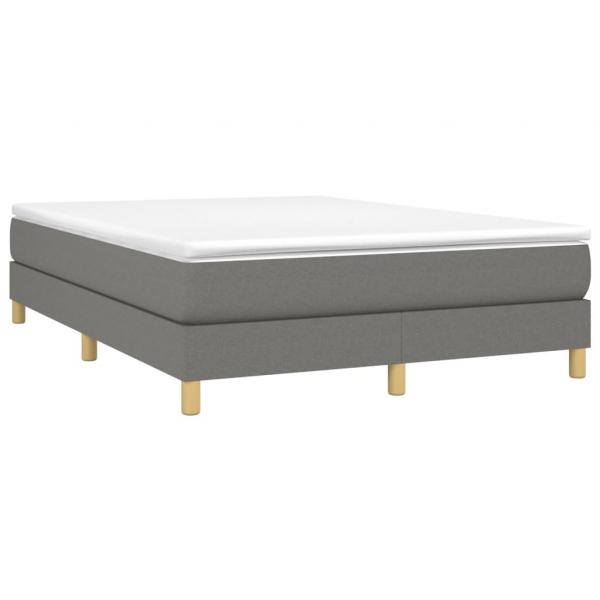 Boxspringbett mit Matratze Dunkelgrau 140x190 cm Stoff