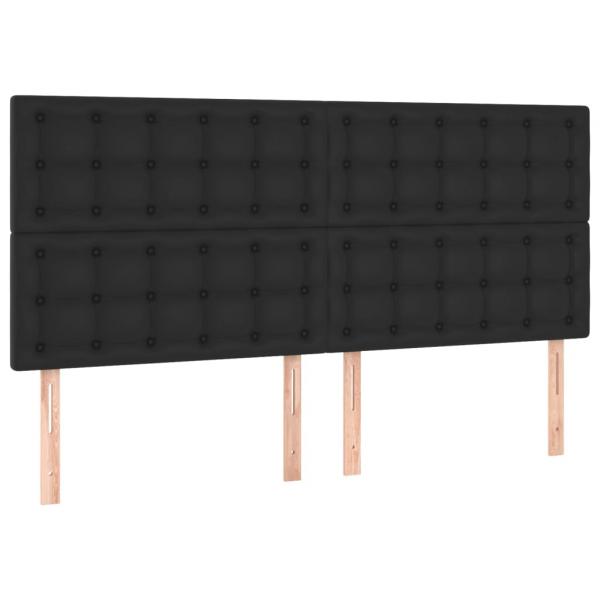 Boxspringbett mit Matratze & LED Schwarz 200x200 cm Kunstleder