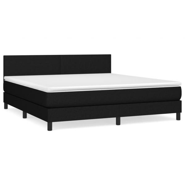 Boxspringbett mit Matratze Schwarz 180x200 cm Stoff