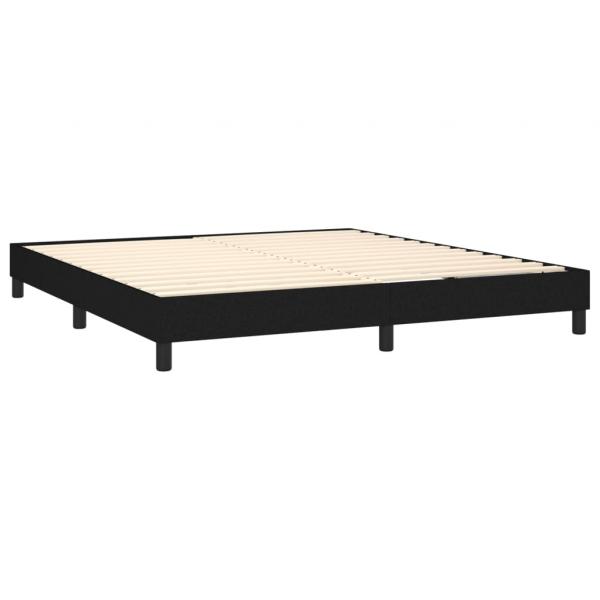 Boxspringbett mit Matratze & LED Schwarz 180x200 cm Stoff