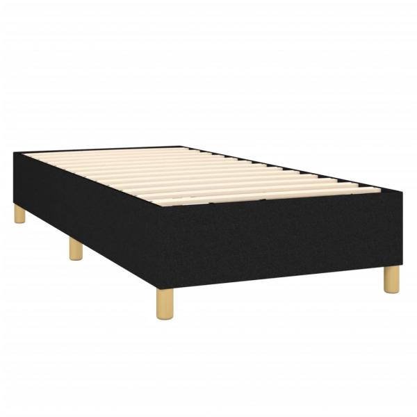 Boxspringbett mit Matratze & LED Schwarz 90x190 cm Stoff