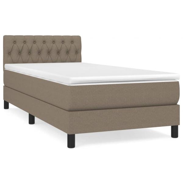 Boxspringbett mit Matratze Taupe 90x190 cm Stoff