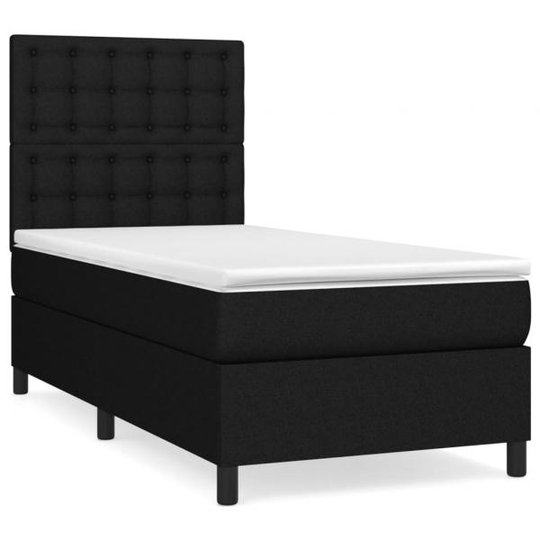 Boxspringbett mit Matratze Schwarz 90x190 cm Stoff