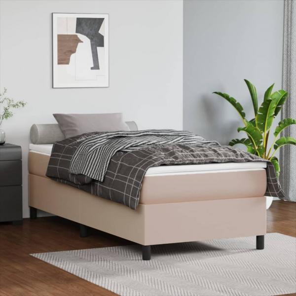 ARDEBO.de - Boxspringbett Matratze Cappuccino-Braun 100x200cm Kunstleder