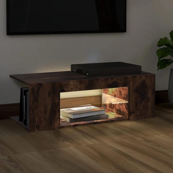 TV-Schrank mit LED-Leuchten Räuchereiche 90x39x30 cm