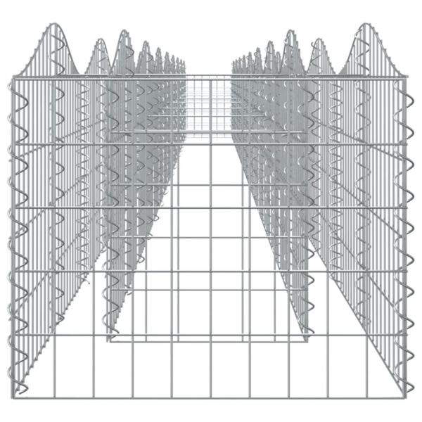 Gabionen-Hochbeet mit Hochbogen 800x50x50 cm Verzinktes Eisen