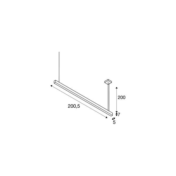 SLV GLENOS Profilpendelleuchte, LED, 4000K, schwarz, 2 m, 85W (1001409)