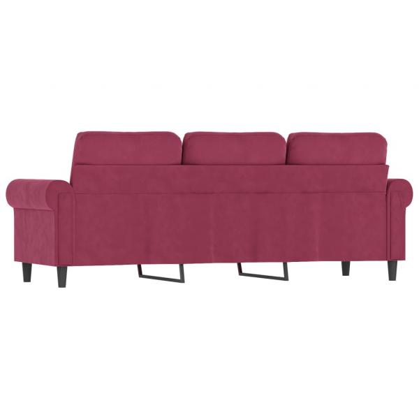 3-Sitzer-Sofa Weinrot 180 cm Samt