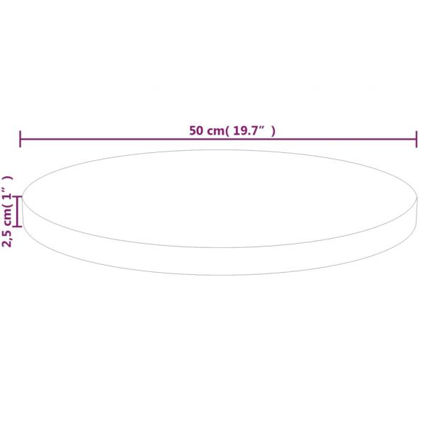 Runde Tischplatte Ø50x2,5 cm Unbehandeltes Massivholz Eiche