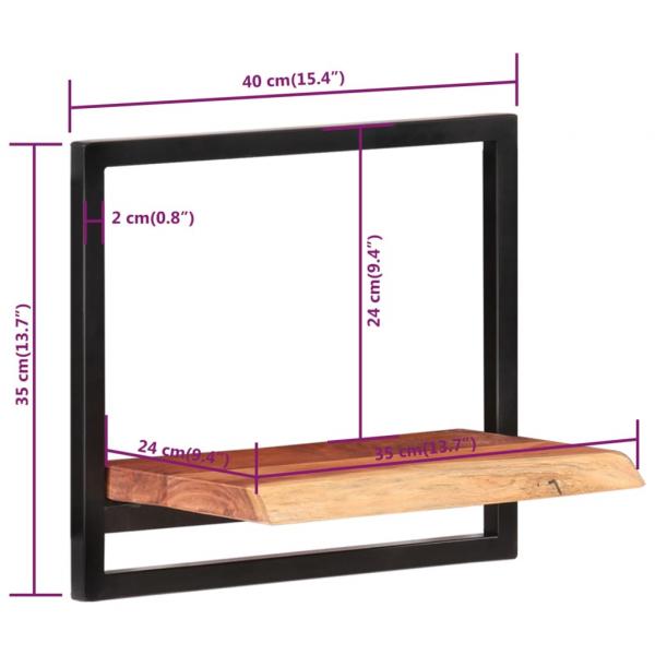 Wandregale 2 Stk. 40x24x35 cm Massivholz Akazie und Stahl 