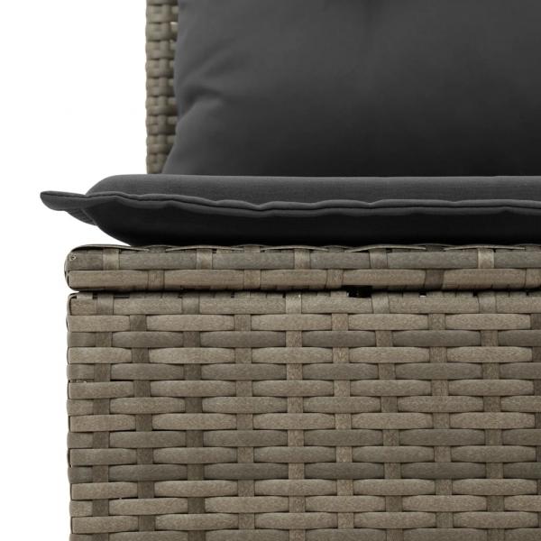 5-tlg. Garten-Sofagarnitur mit Kissen Schwarz Poly Rattan