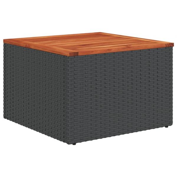 9-tlg. Garten-Sofagarnitur mit Kissen Schwarz Poly Rattan